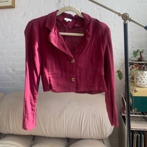 Eye to Eye - Mina Blazer - Linen Burgundy